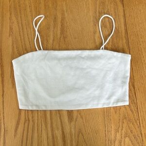 SHEIN Women’s Double Layer Knit Tube Top Size Medium White Crop Top